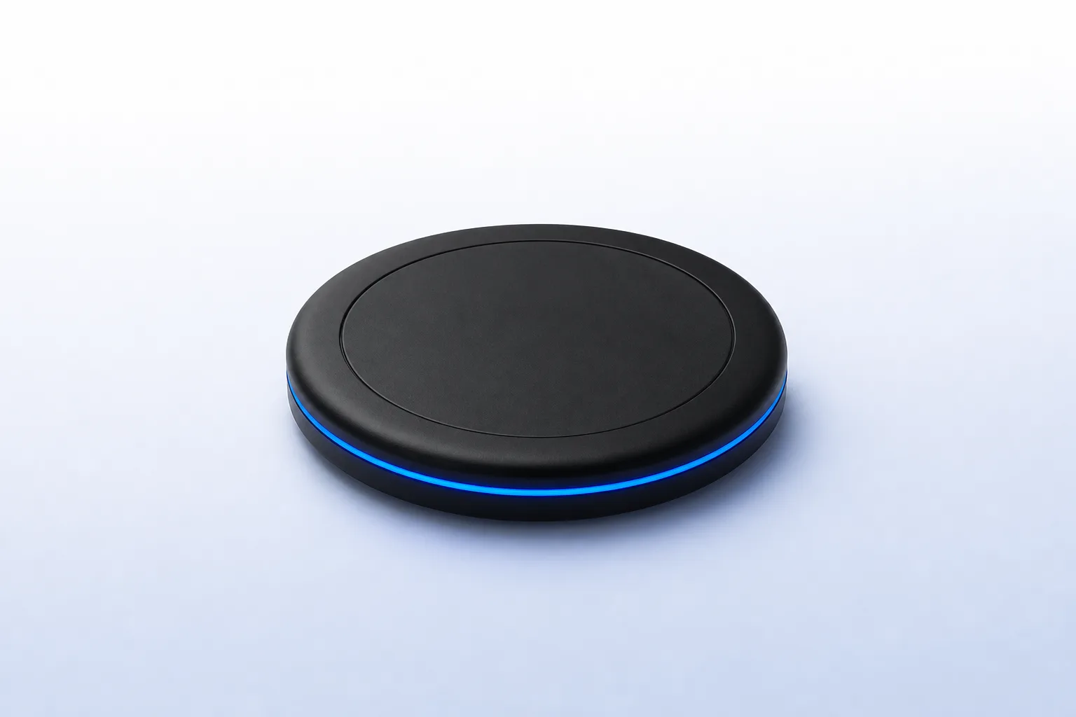 Becas matte-black guest pager with a blue LED ring