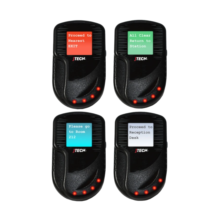 SmartCall alert system staff pagers showing alert messages
