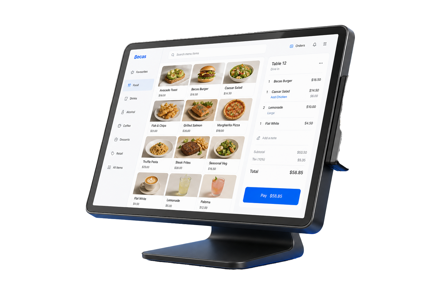 Becas POS Terminal countertop touchscreen
